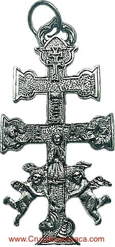 CARAVACA CROSS WITH ANGELS WITH HISTORY OF THE EMERGENCE OF THE CROSS 