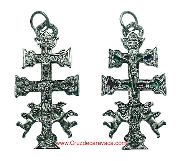 CARAVACA CROSS WITH ANGELS WITH HISTORY OF THE EMERGENCE OF THE CROSS 